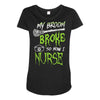 halloween nurses Maternity Scoop Neck T-shirt