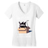 ninja cat Women's V-Neck T-Shirt