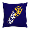 running we kick asphalt Throw Pillow