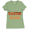 bacon makes everything better Ladies Fitted T-Shirt