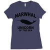 narwhal whale Ladies Fitted T-Shirt