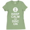 keep calm and disc golf on target frisbee basket Ladies Fitted T-Shirt