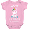 look i've created a unicorn Baby Onesie