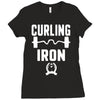 curling iron Ladies Fitted T-Shirt