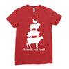 friends not food white Ladies Fitted T-Shirt