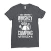 whiskey and camping! Ladies Fitted T-Shirt