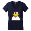penguin face Women's V-Neck T-Shirt