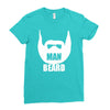 man beard funny mens Ladies Fitted T-Shirt