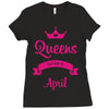 queens are born in april Ladies Fitted T-Shirt