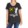 finger guns batle royal gaming Ladies Curvy T-Shirt