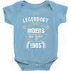 legendary riders are born in 1985 Baby Bodysuit