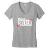 blessed sister with flower white color Women's V-Neck T-Shirt