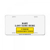 Under Construction Personalize Baby License Plate