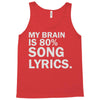 my brain is 80% song lyrics Tank Top