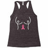 breast with pink ribbon Racerback Tank