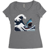 Great White Wave Shark Women's Triblend Scoop T-shirt