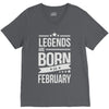 legends are born in february V-Neck Tee