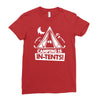 white ink camping is in tents funny Ladies Fitted T-Shirt