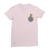 Cat Pocket Ladies Fitted T-Shirt