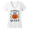 halloween pumpkin queen Women's V-Neck T-Shirt