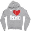 i love techno Zipper Hoodie