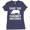 save the chubby unicorns Ladies Fitted T-Shirt