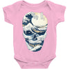 the great wave off skull Baby Bodysuit
