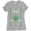 smoke weed ugly sweater Ladies Fitted T-Shirt
