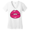 lips shiny Women's V-Neck T-Shirt