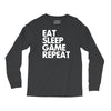 eat sleep game repeat Long Sleeve Shirts