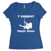 i support single moms stripper pole dancer funny saying Women's Triblend Scoop T-shirt