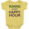 running is my happy hour Baby Bodysuit