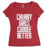 chubby girls cuddle better Women's Triblend Scoop T-shirt