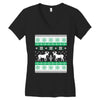 reindeer christmas ugly sweater Women's V-Neck T-Shirt