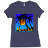 florida palm trees sunset Ladies Fitted T-Shirt