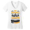 My Daughter Is Super Awesome Her Stepmom Women's V-Neck T-Shirt
