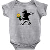 banksy flower Baby Bodysuit