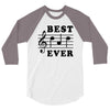 Best Dad Ever Funny Music Note 3/4 Sleeve Shirt