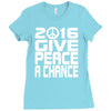 new years eve 2016 give peace a chance Ladies Fitted T-Shirt