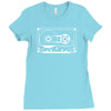 audio cassette 80's 90's party hip hop nostalgia retro Ladies Fitted T-Shirt