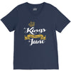 kings are born in june V-Neck Tee