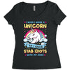I Wish I Were A Unicorn So I Could Stab Idiots With My Head Women's Triblend Scoop T-shirt
