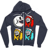 pac skull copy Zipper Hoodie
