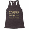 coffee then motorcycles Racerback Tank