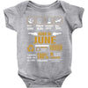 Born June Multitasking Problem Solving Tees Baby Onesie
