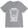 Never Underestimate Dog Rescuer Who Was Born July V-Neck Tee