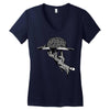 zombie eating brains Women's V-Neck T-Shirt