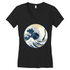 the great wave off sound Women's V-Neck T-Shirt