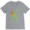 pumpkin skeleton dabbing V-Neck Tee