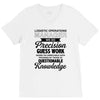 logistic operator manager we do precision guess work based on unreliab V-Neck Tee
